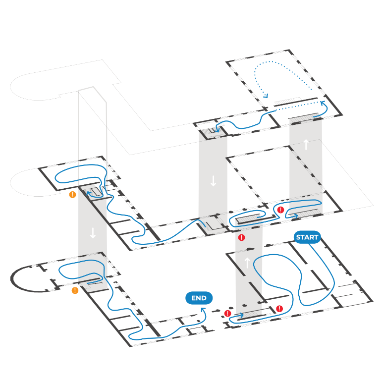 De nieuwe bezoekersroute binnenin de kunstenaarswoning van Rubens.